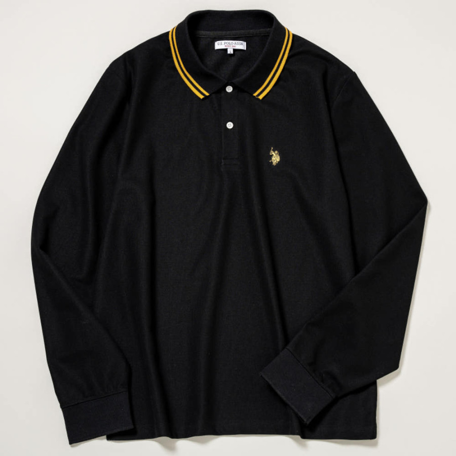 U.S. POLO ASSN. 유에스폴로에센 더블 호스맨 자수 긴소매 폴로 셔츠 4컬러 PLM52220