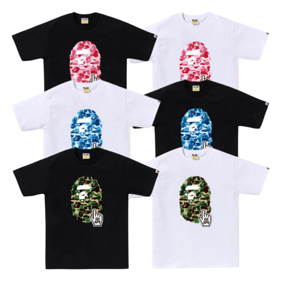 베이프 ABC 카모 고 에이프 포인터 에이프 헤드 베이펙 티셔츠 6컬러 1L25110014