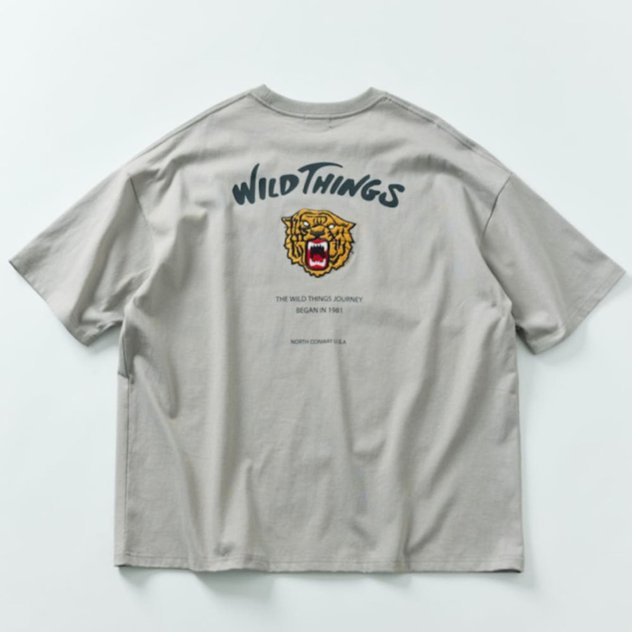 프릭스스토어 별주 WILD THINGS 빅 실루엣 타이거 모티브 백 프린트 티셔츠 4컬러 1226319600142