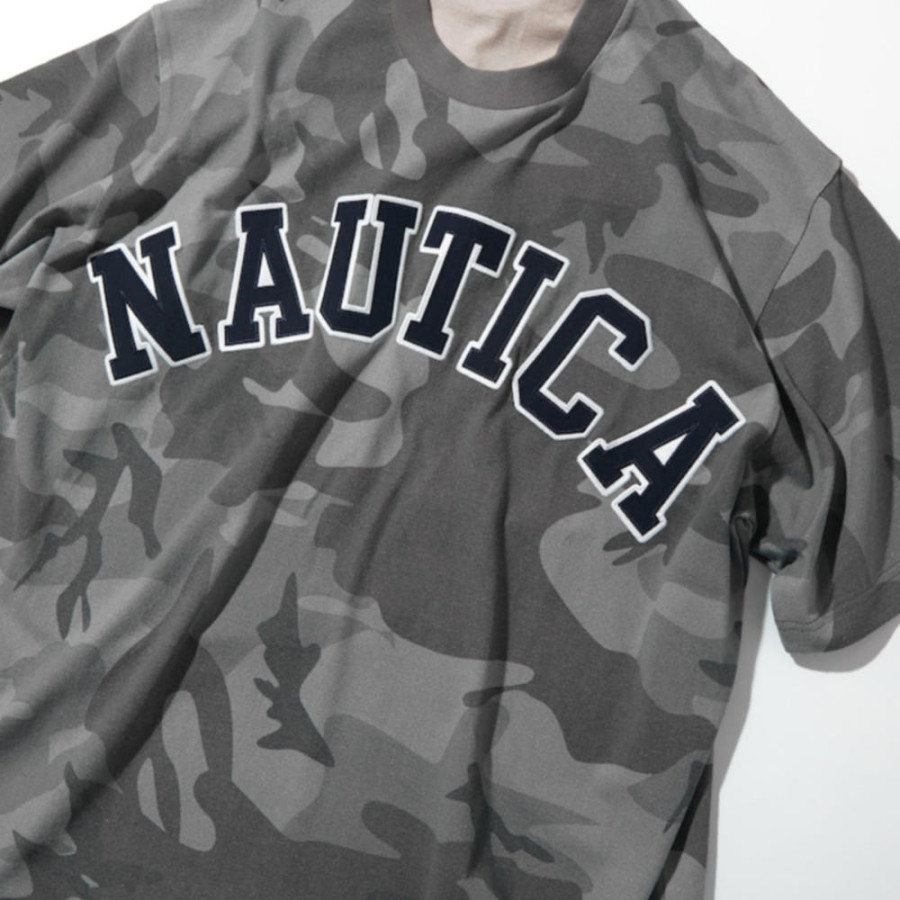 프릭스스토어 노티카 빅 실루엣 아치 로고 카모플라 무늬 크루넥 티셔츠 2컬러 1026207500199