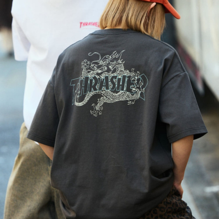 프릭스스토어 별주 THRASHER 빅 실루엣 DRAGON 백 프린트 티셔츠 2컬러 1226327600227