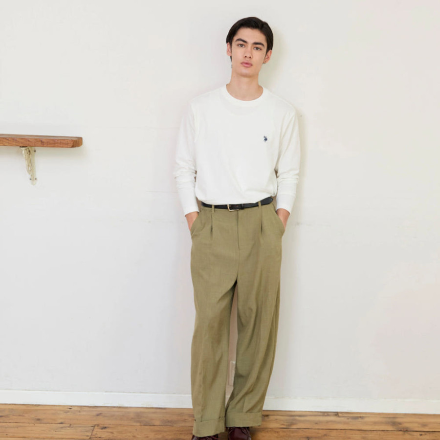 U.S. POLO ASSN. 유에스폴로에센 더블홀스맨 자수 긴팔티 4컬러 PLM52258