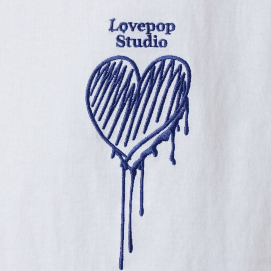 퍼블럭스 Lovepop studio 하트 가슴 로고 자수 티셔츠 3컬러 3126220800114