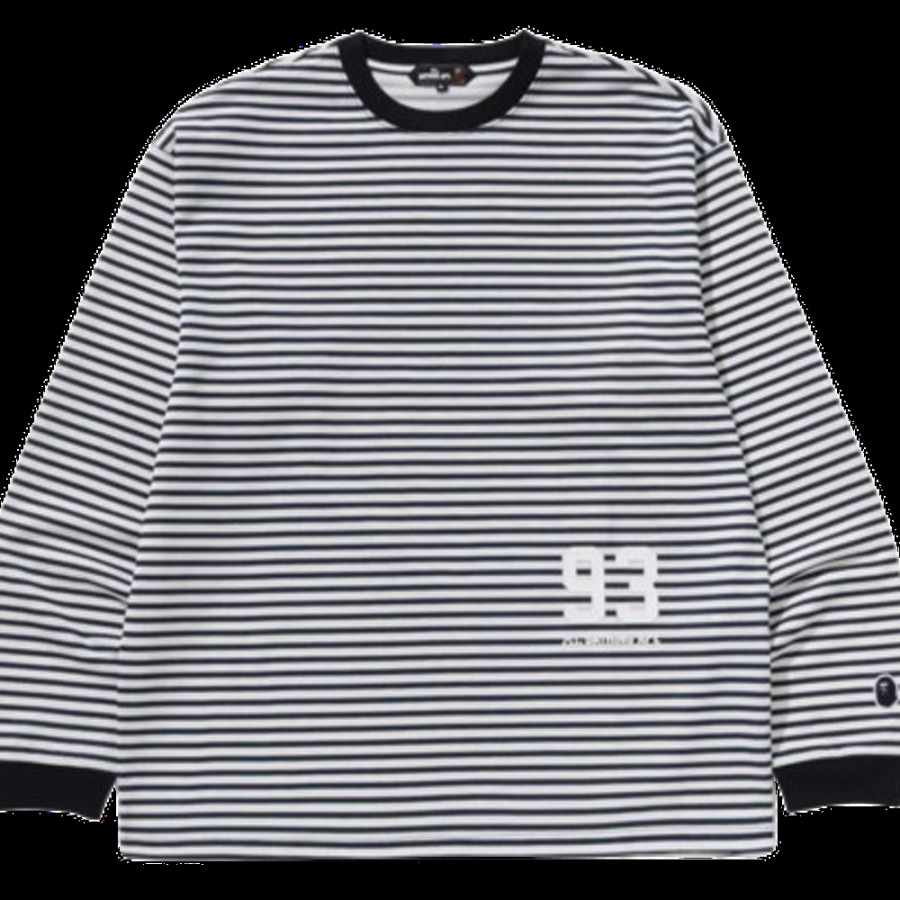 베이프 스트라이프 LS 프린트 티셔츠 2컬러 7L30111303