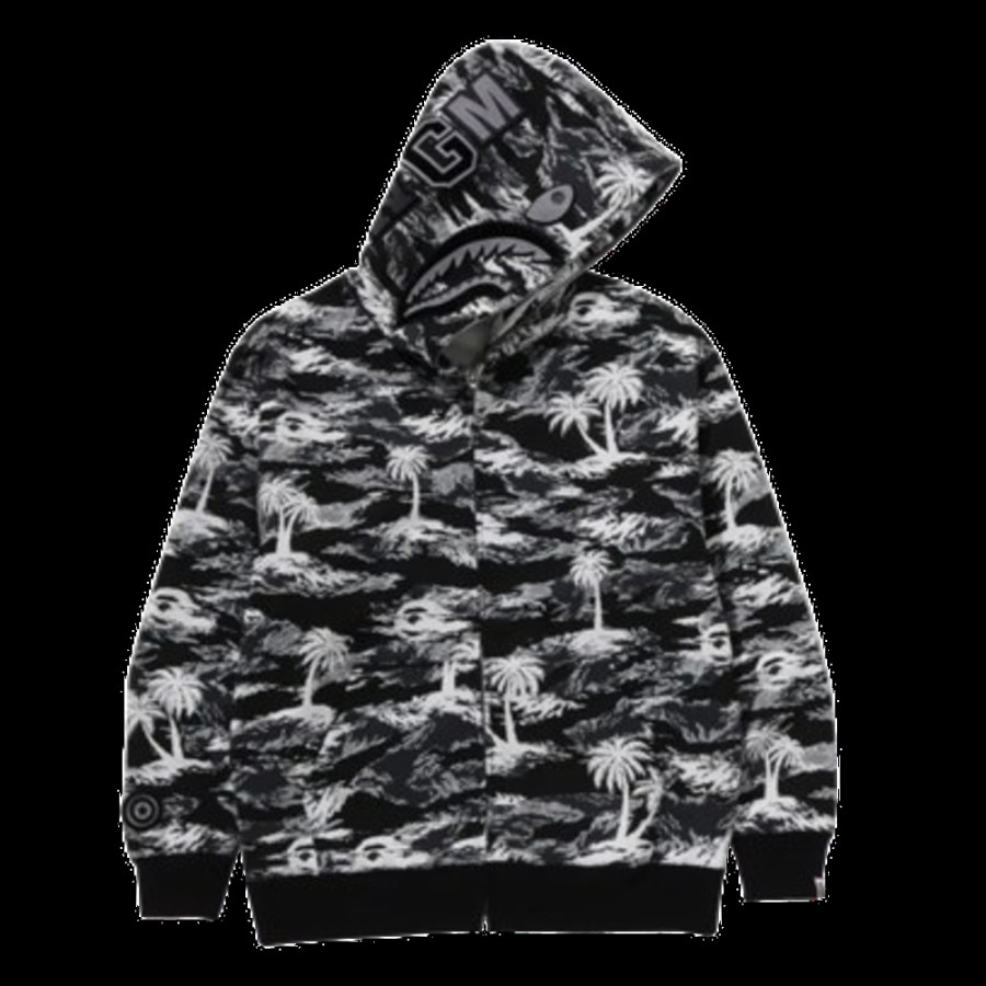 베이프 팜트리 카모 릴렉스 핏 샤크 풀 지퍼 후드 3컬러 1L30115313