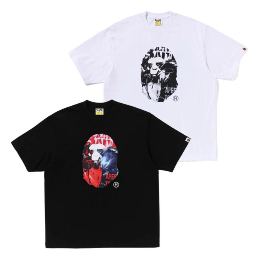 베이프 포토 프린트 에이프 헤드 릴렉스핏 티셔츠 2컬러 1L30110333