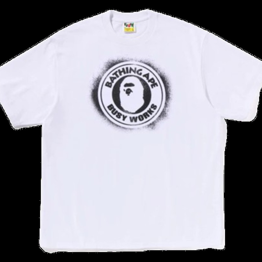 베이프 스프레이 프린트 비지 워크스 릴렉스 핏 티셔츠 4컬러 1L30110321