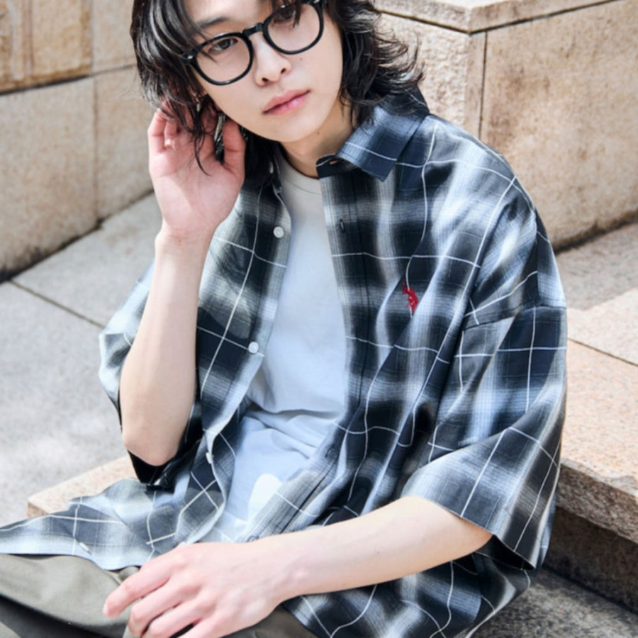 퍼블럭스 U.S. POLO ASSN. 유에스폴로에센 별주 원포인트 자수 체크 반소매 셔츠 5컬러 3105291600006