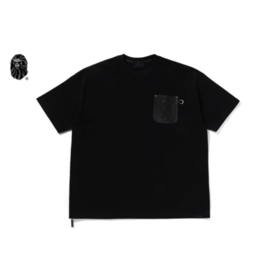 베이프 블랙 사이드 지퍼 포켓 반팔티 블랙 1L30109323