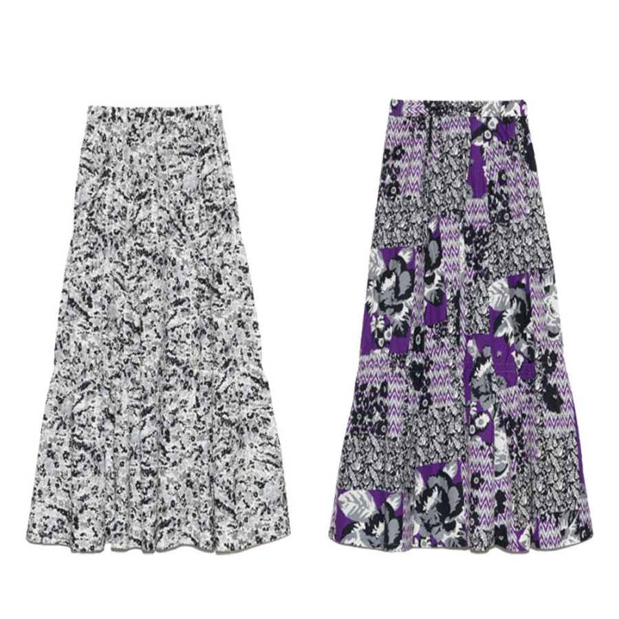 노스페이스 퍼플라벨 플라워 프린트 필드 레이어드 스커트 2컬러 N25SE072