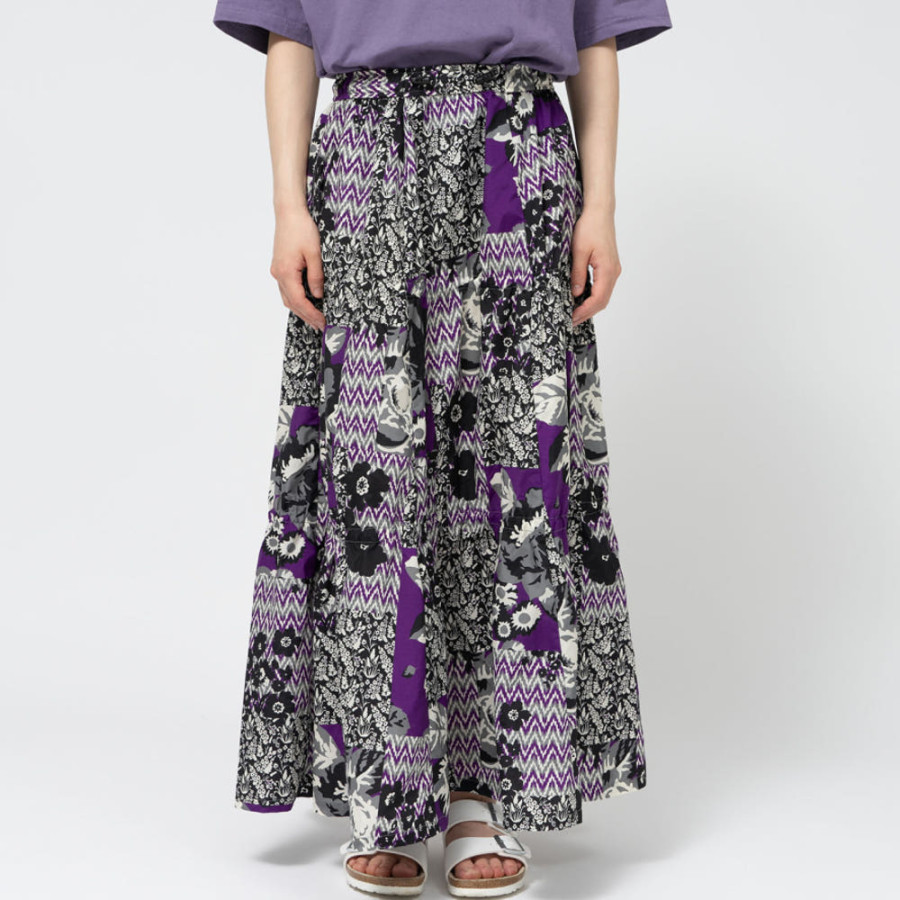 노스페이스 퍼플라벨 플라워 프린트 필드 레이어드 스커트 2컬러 N25SE072