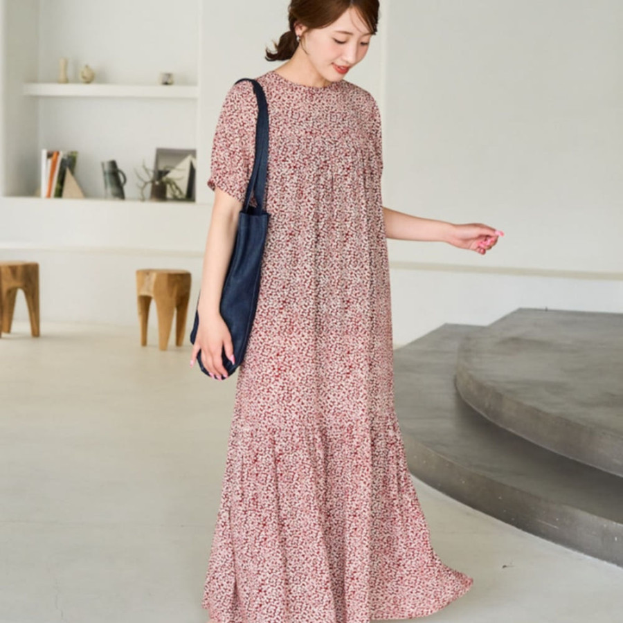 프릭스스토어 꽃무늬 맥시 반팔 원피스 4컬러 1314248900875