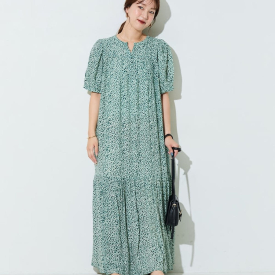 프릭스스토어 꽃무늬 맥시 반팔 원피스 4컬러 1314248900875