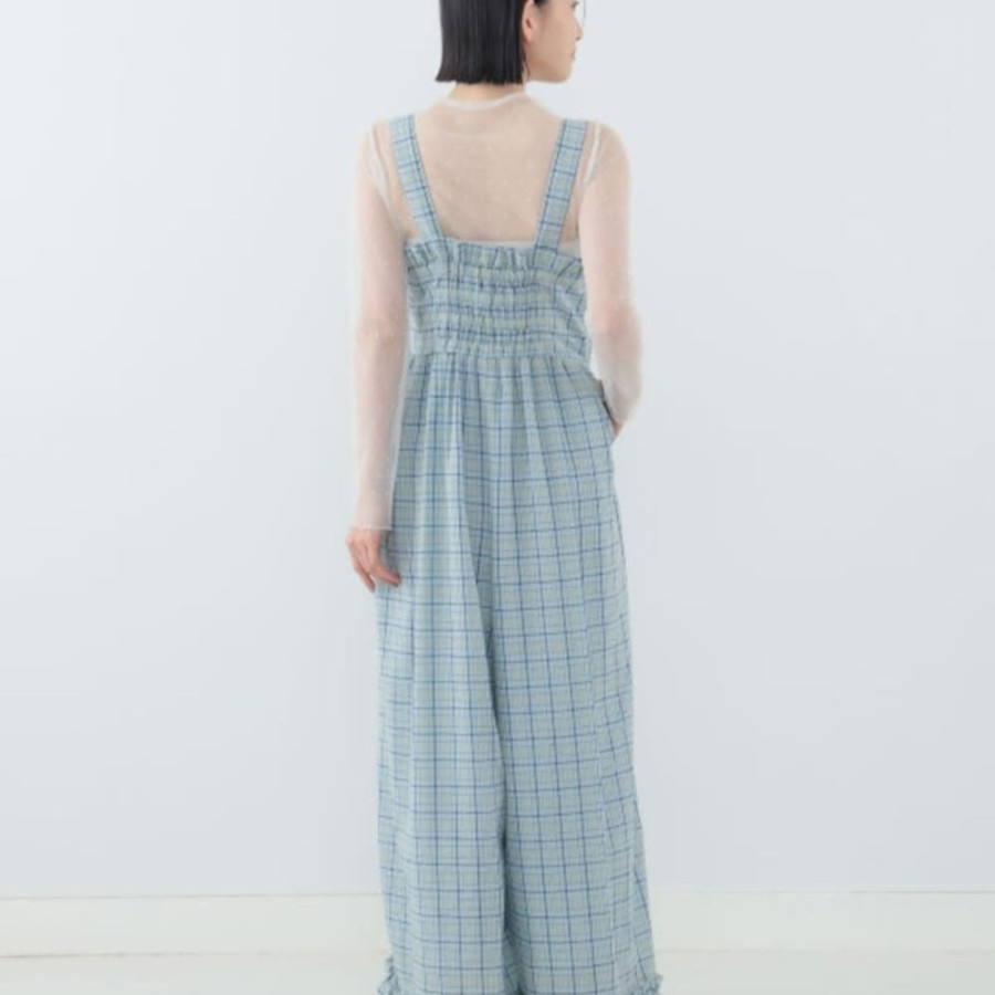 빔즈 CAROLINA GLASER 체크 무늬 리본 프릴 살로펫 3컬러 62-17-0015-438