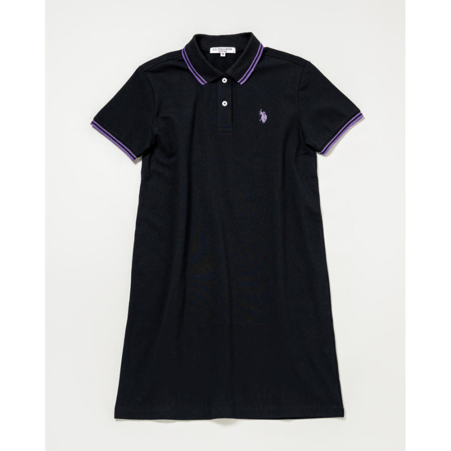 U.S. POLO ASSN. 유에스폴로에센 배색 폴로 원피스 더블홀스맨 자수 3컬러 PLL51101