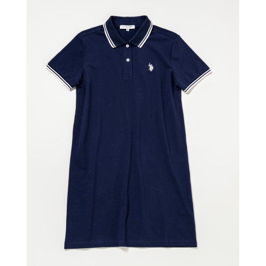 U.S. POLO ASSN. 유에스폴로에센 배색 폴로 원피스 더블홀스맨 자수 3컬러 PLL51101