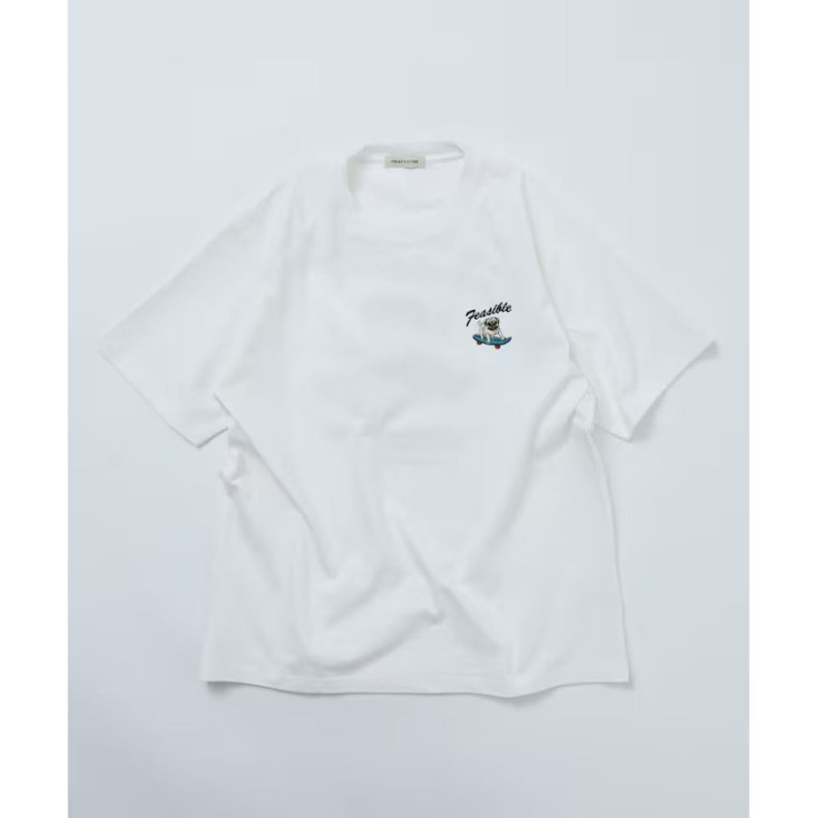 프릭스스토어 릴랙스핏 백 자수 디자인 크루넥 티셔츠 Dog 3컬러 1226248903007