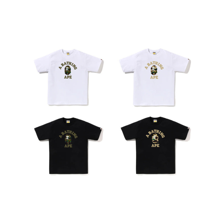 베이프 1ST 카모 컬리지 반팔 티셔츠 4컬러 1M30110013