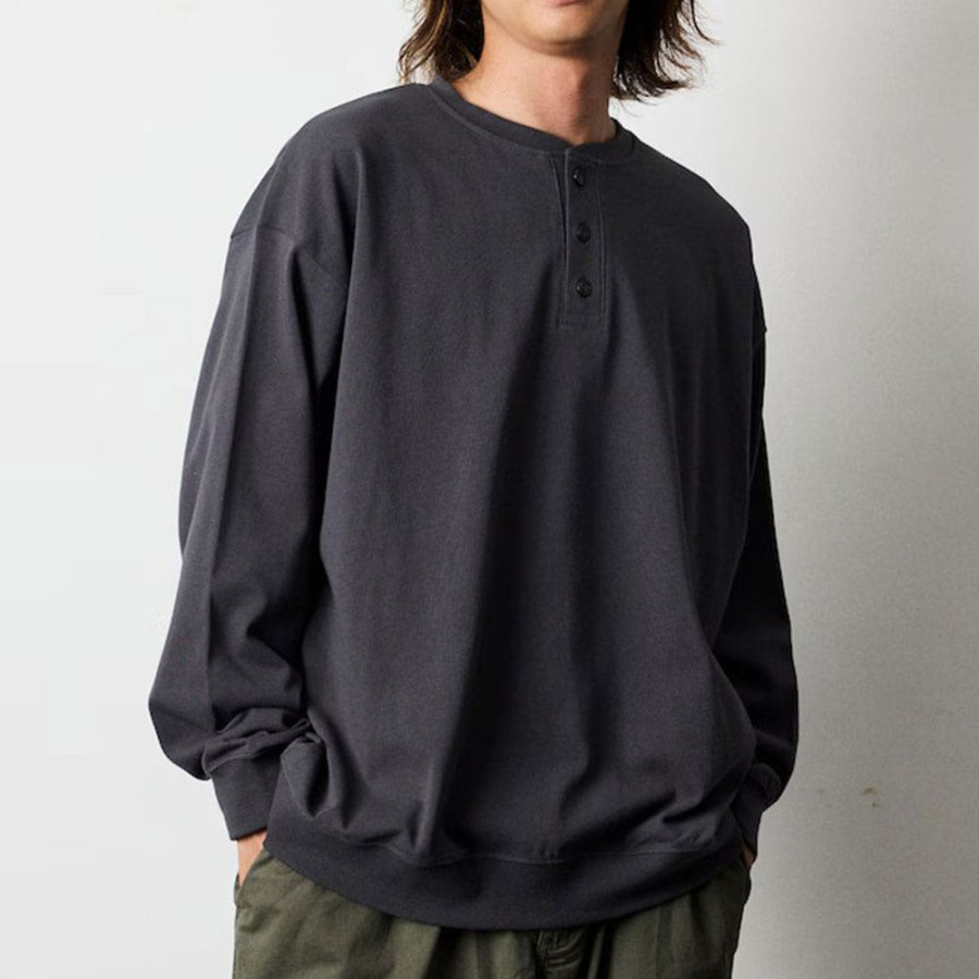 프릭스스토어 빅실루엣 USA 코튼 헨리넥 롱슬리브 티셔츠 5컬러 1223248901263