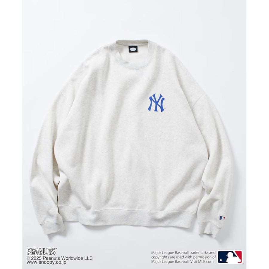 프릭스스토어 MLB×PEANUTS 별주 빅실루엣 백프린트 크루넥 스웨트 티셔츠 양키스 3컬러 1221248900913