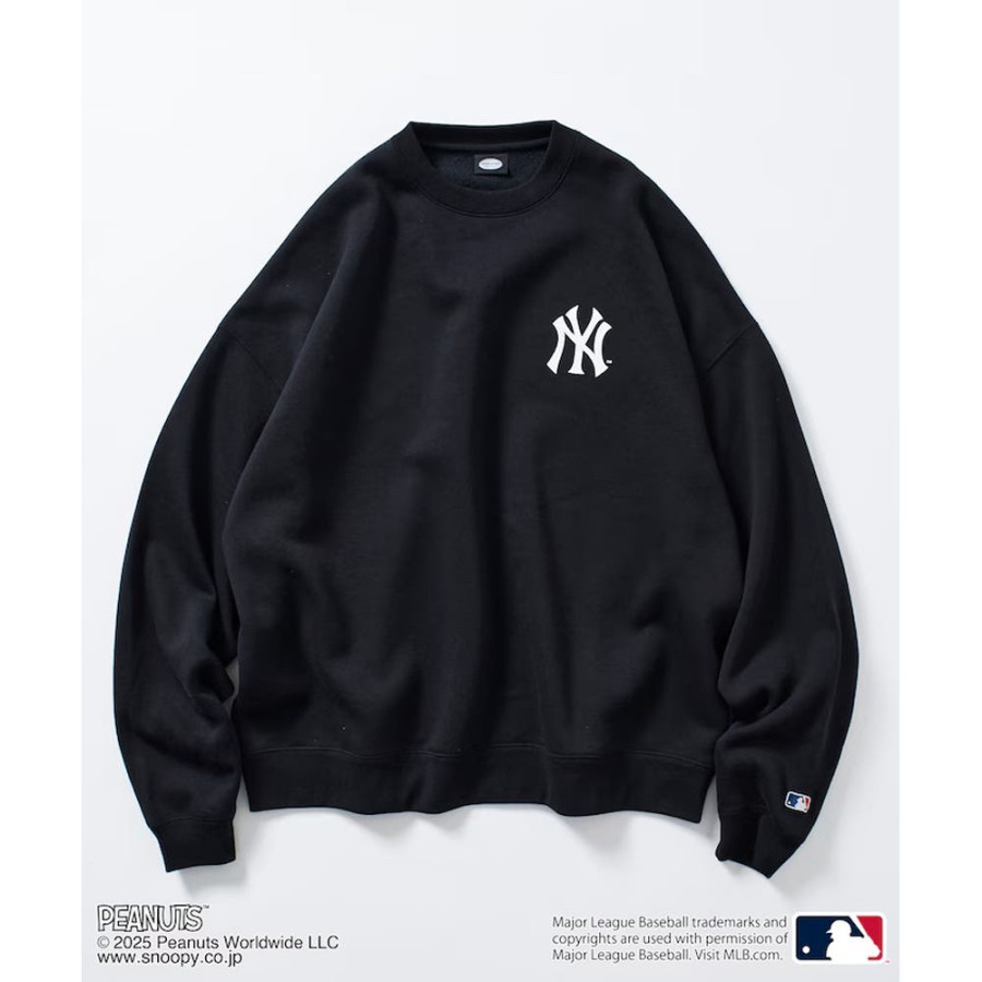 프릭스스토어 MLB×PEANUTS 별주 빅실루엣 백프린트 크루넥 스웨트 티셔츠 양키스 3컬러 1221248900913