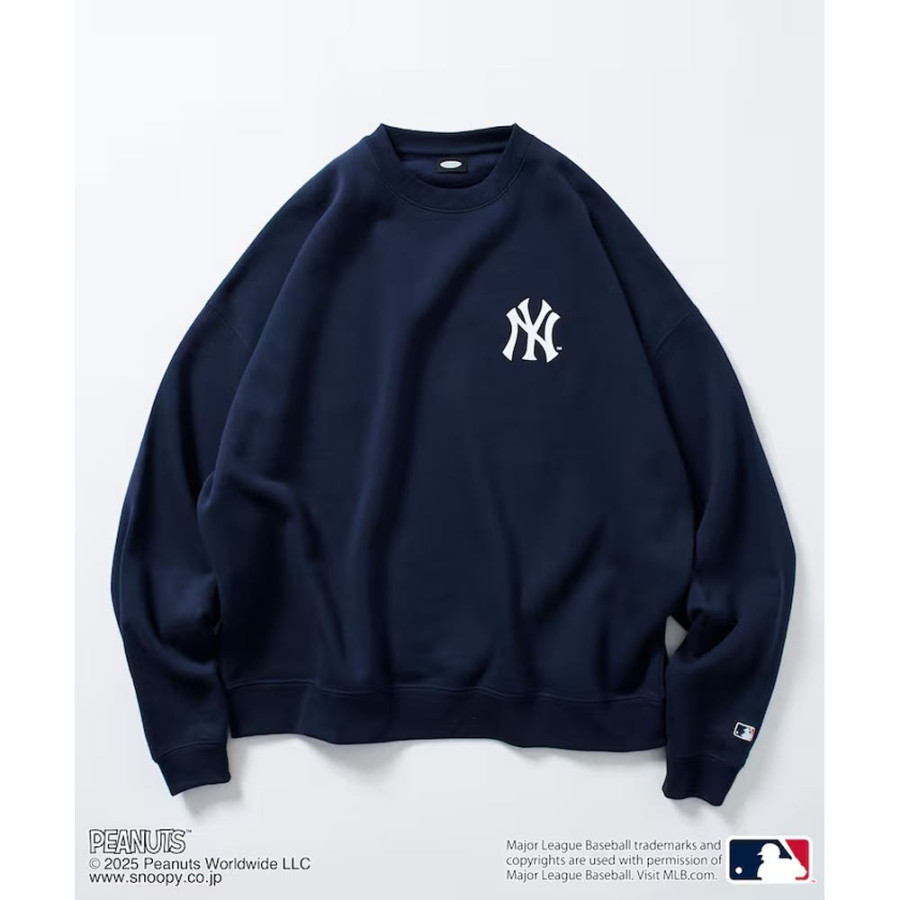 프릭스스토어 MLB×PEANUTS 별주 빅실루엣 백프린트 크루넥 스웨트 티셔츠 양키스 3컬러 1221248900913