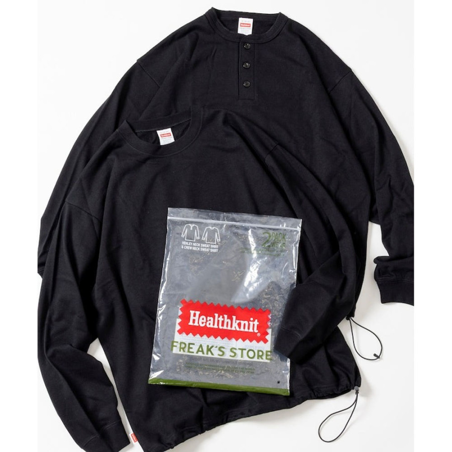 프릭스스토어 헬스니트 별주 스핀들 2팩 스웨트 세트 크루넥 헨리넥 4컬러 1023262800003