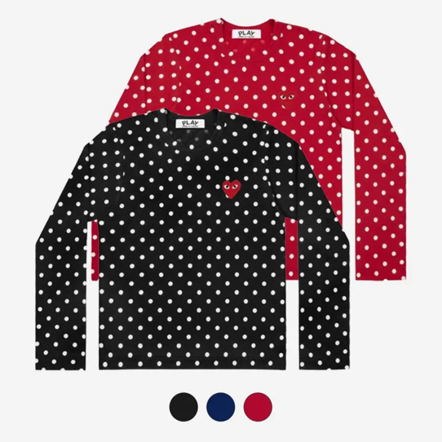 꼼데가르송 PLAY CDG 긴팔티 3컬러 남녀공용 AX-T166-051
