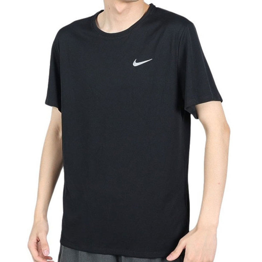나이키 드라이 핏 UV 마일러 반소매 러닝 탑 티셔츠 블랙 DV9316-010