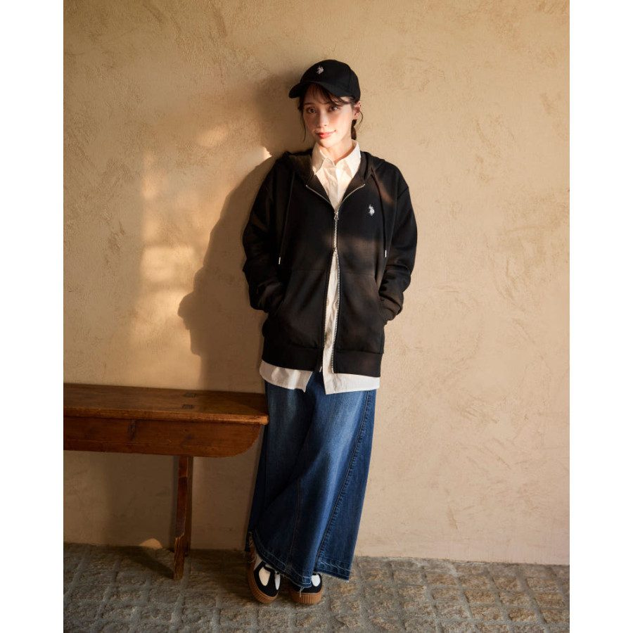 U.S. POLO ASSN. 유에스폴로에센 더블 호스맨 자수 풀 집 후드 4컬러 PLM53327