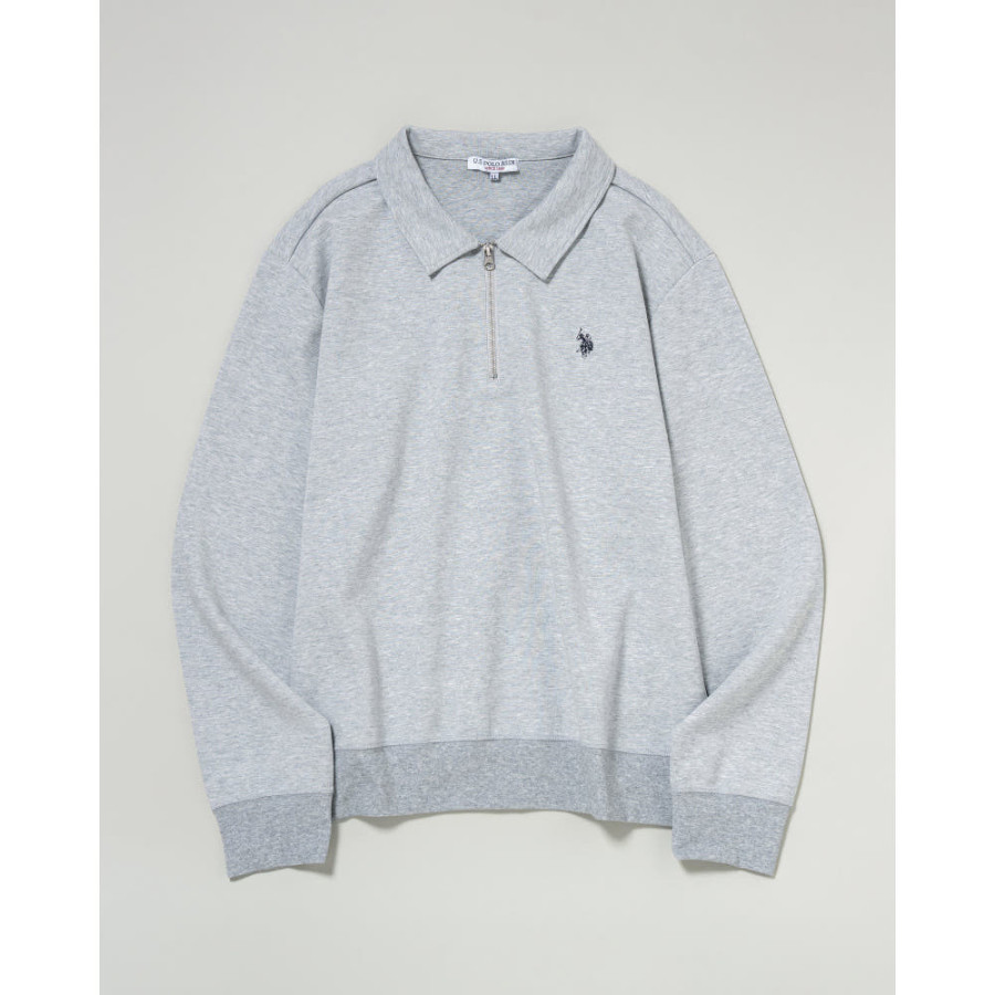 U.S. POLO ASSN. 유에스폴로에센 더블 호스맨 자수 하프 집 폴로 스웨트 3컬러 PLM53329