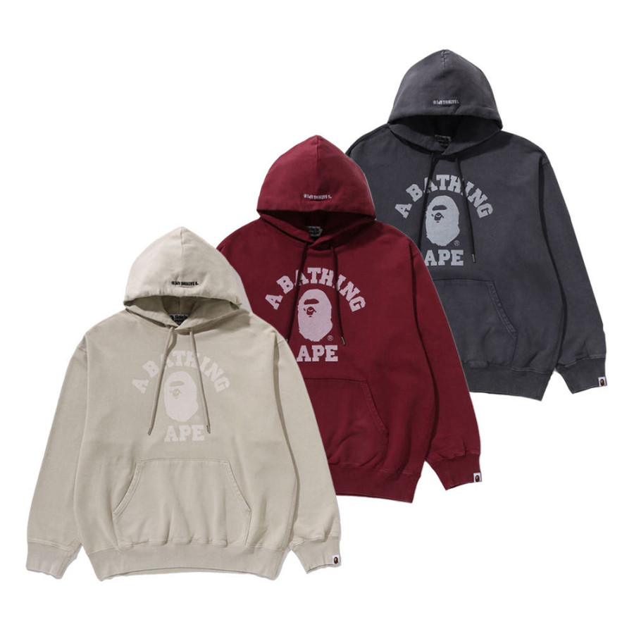 베이프 가먼트 다이 컬리지 풀오버 후디 3컬러 1L80114304