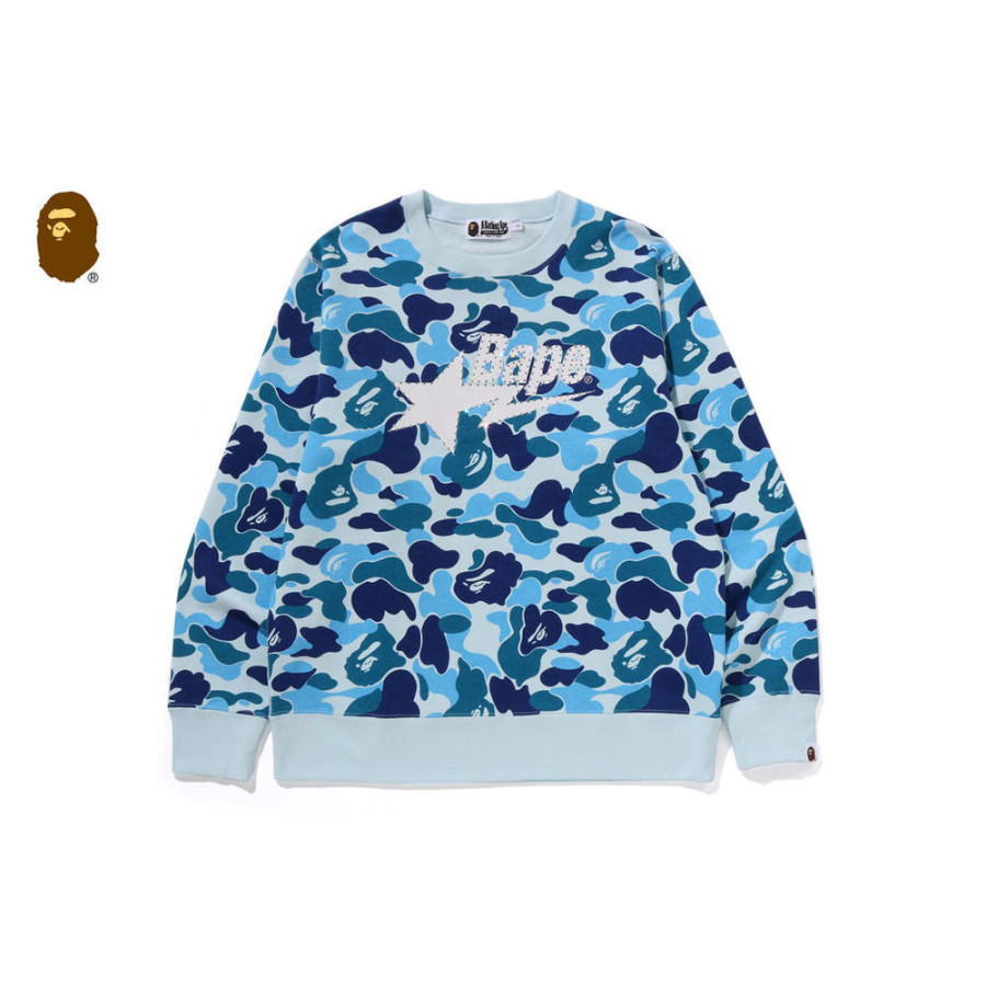 베이프 ABC 카모 라인스톤 스타 크루넥 스웨트 셔츠 2컬러 1L80113013
