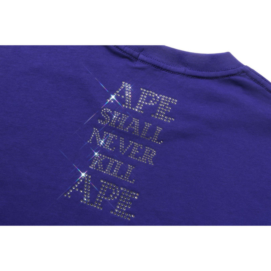 베이프 라인스톤 베이프 로고 릴렉스 핏 티셔츠 2컬러 1L80109314