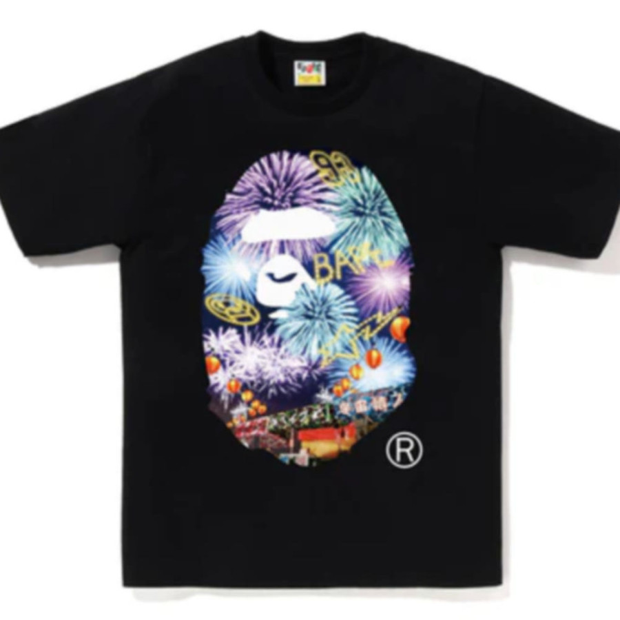베이프 파이어워크 에이프 헤드 포토 티셔츠 2컬러 1L72110022