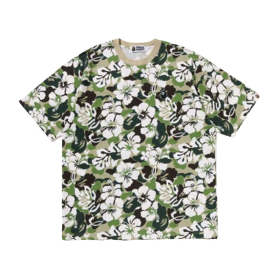 베이프 ABC 리조트 카모 릴렉스핏 티셔츠 그린 1L70109004