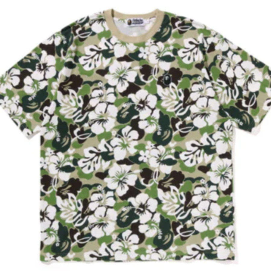 베이프 ABC 리조트 카모 릴렉스핏 티셔츠 그린 1L70109004