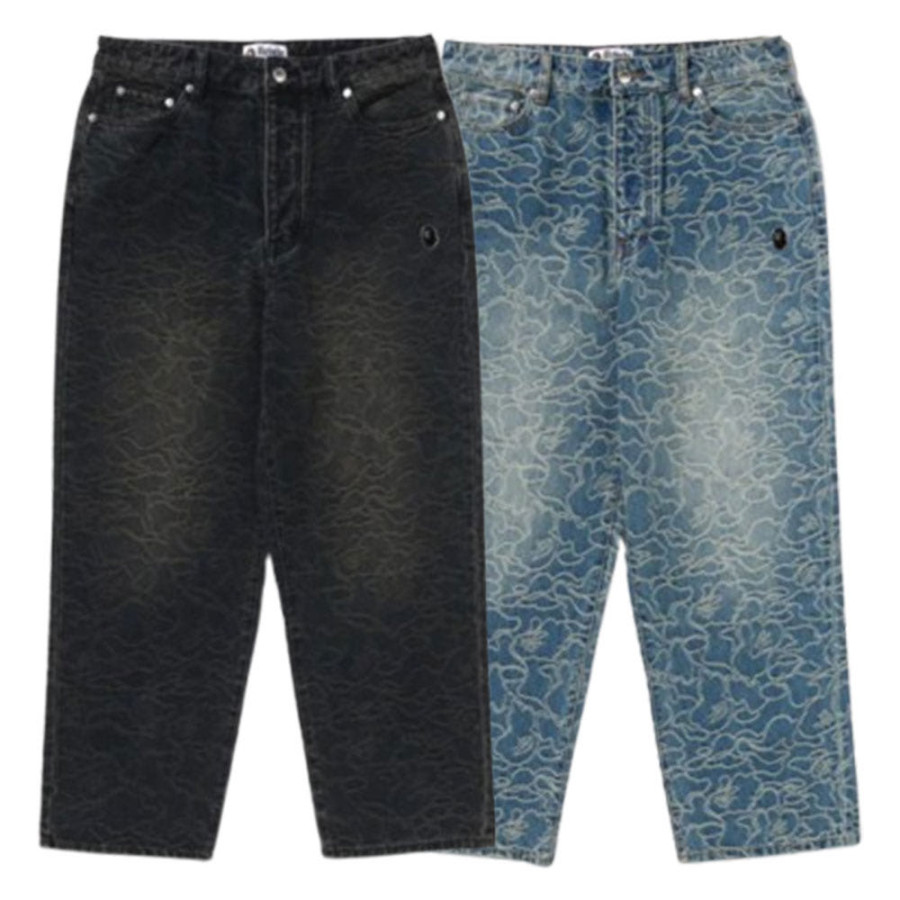 베이프 라인 카모 자카드 원포인트 릴렉스핏 13OZ 데님 팬츠 2컬러 1L30150302