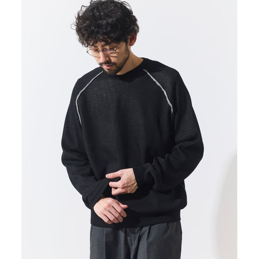 프릭스스토어 쿨 터치 W 페이스 색상 배색 크루넥 니트 3컬러 1030248901931