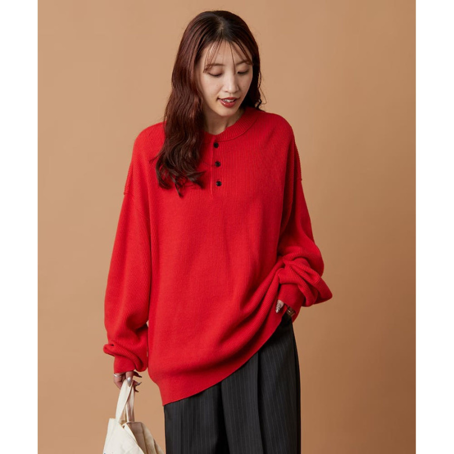 프릭스스토어 릴랙스핏 카타에키 링킹 헨리넥 니트 5컬러 1230248900181