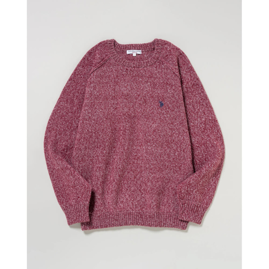 U.S. POLO ASSN. 유에스폴로에센 크루 라글란 니트 더블 호스맨 자수 6컬러 PLM53404