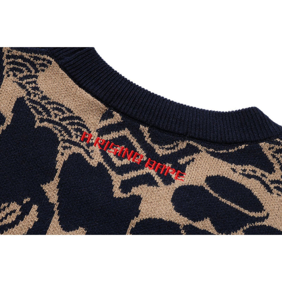 베이프 아시아 카모 니트 스웨터 네이비 1L70120001