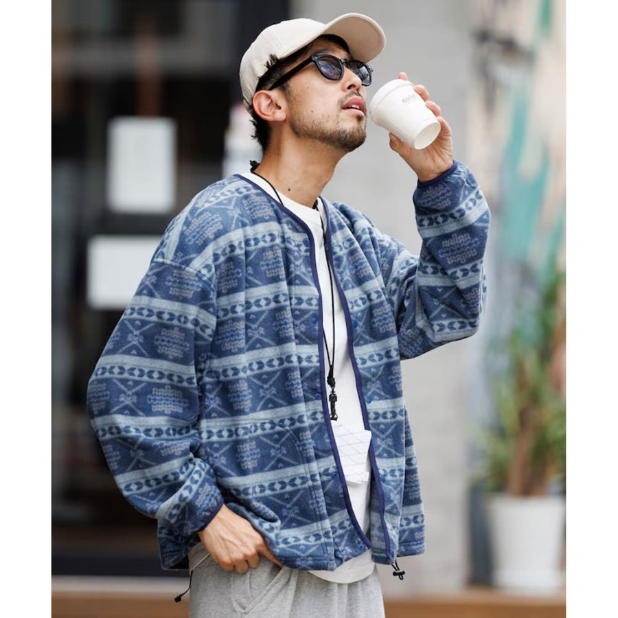 프릭스스토어 빅실루엣 원 포인트 로고 플리스 스냅 버튼 스핀들 가디건 8컬러 1059248900122