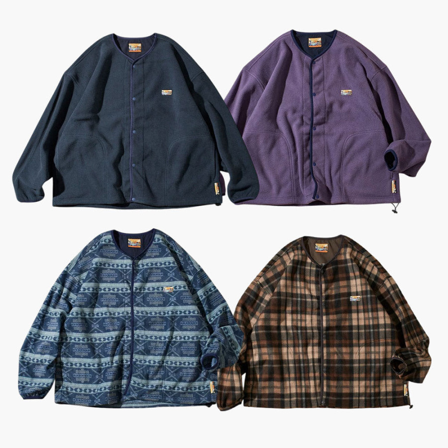 프릭스스토어 빅실루엣 원 포인트 로고 플리스 스냅 버튼 스핀들 가디건 8컬러 1059248900122