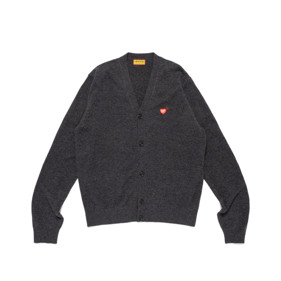 휴먼메이드 하트 뱃지 니트 가디건 2컬러 HM30CS046