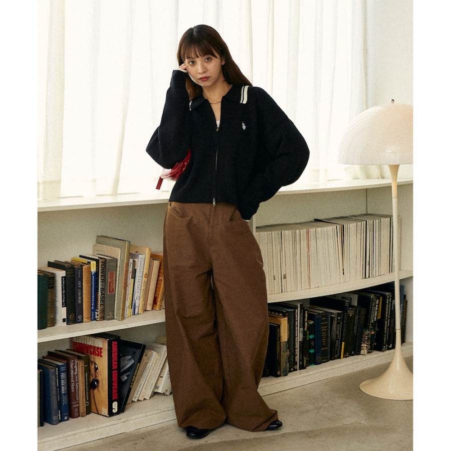 U.S. POLO ASSN. 유에스폴로에센 PUBLUX 카라 라인 포인트 드라이버즈 니트 4컬러 3234291600003