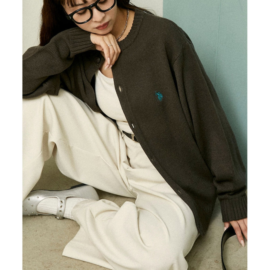 U.S. POLO ASSN. 유에스폴로에센 PUBLUX 별주 크루넥 니트 가디건 4컬러 3135291600006