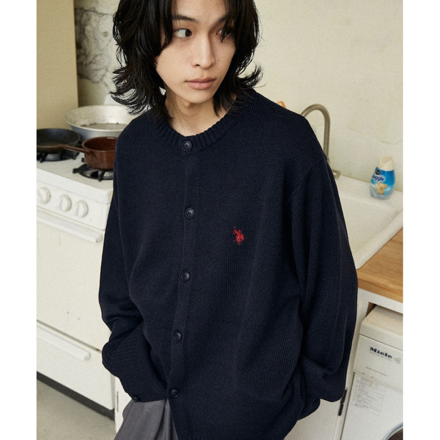 U.S. POLO ASSN. 유에스폴로에센 PUBLUX 별주 크루넥 니트 가디건 4컬러 3135291600006