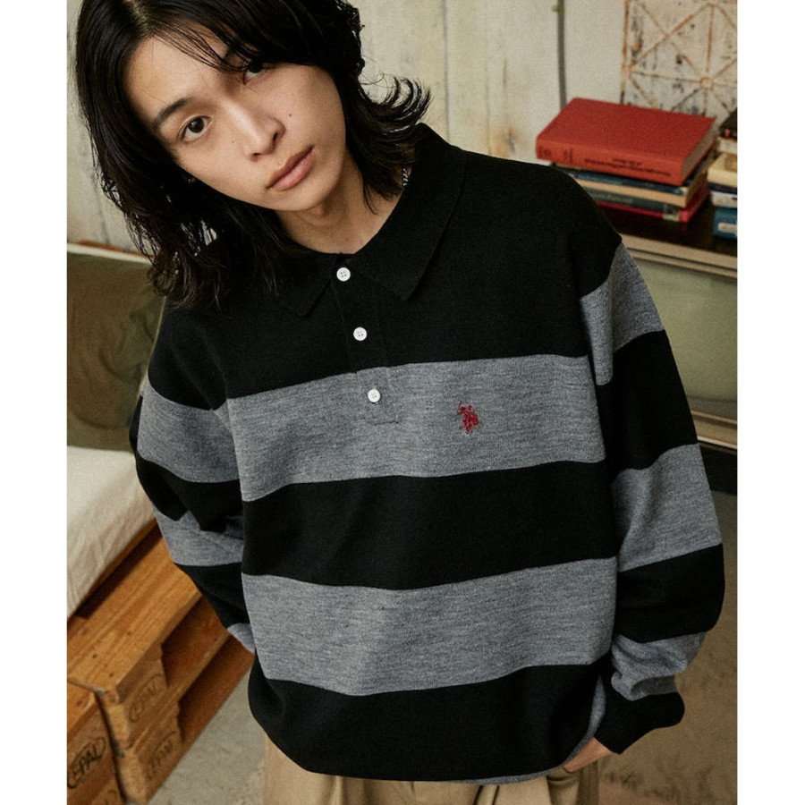 U.S. POLO ASSN. 유에스폴로에센 PUBLUX 별주 스웨트 라이크 니트 폴로 6컬러 3130291600007