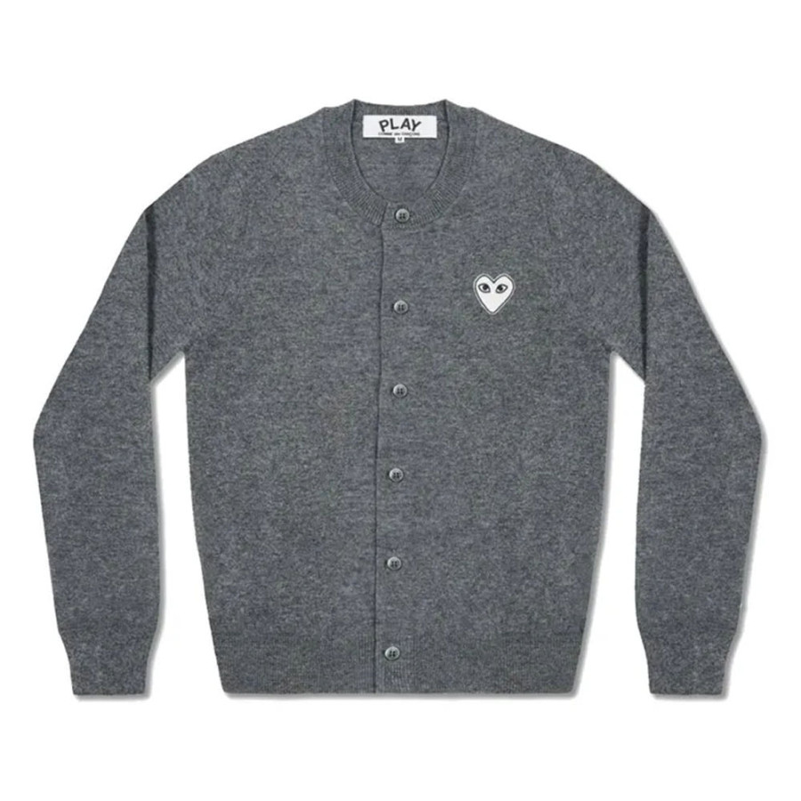 꼼데가르송 PLAY CDG 가디건 화이트와펜 라운드넥 6컬러 남녀공용 AX-N061-051